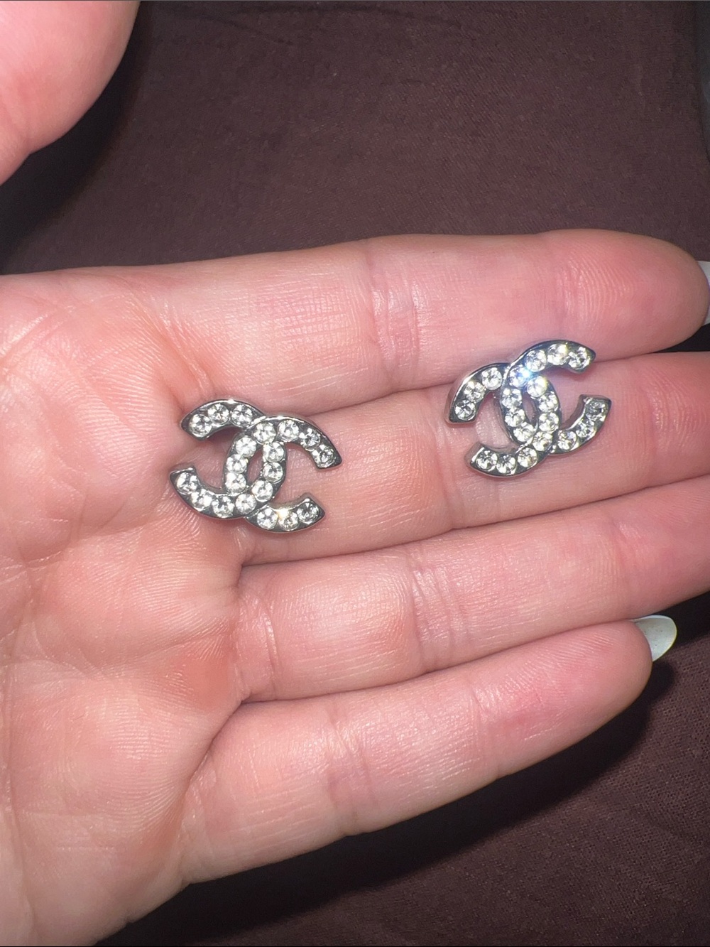 CC Stud Earrings - Silver